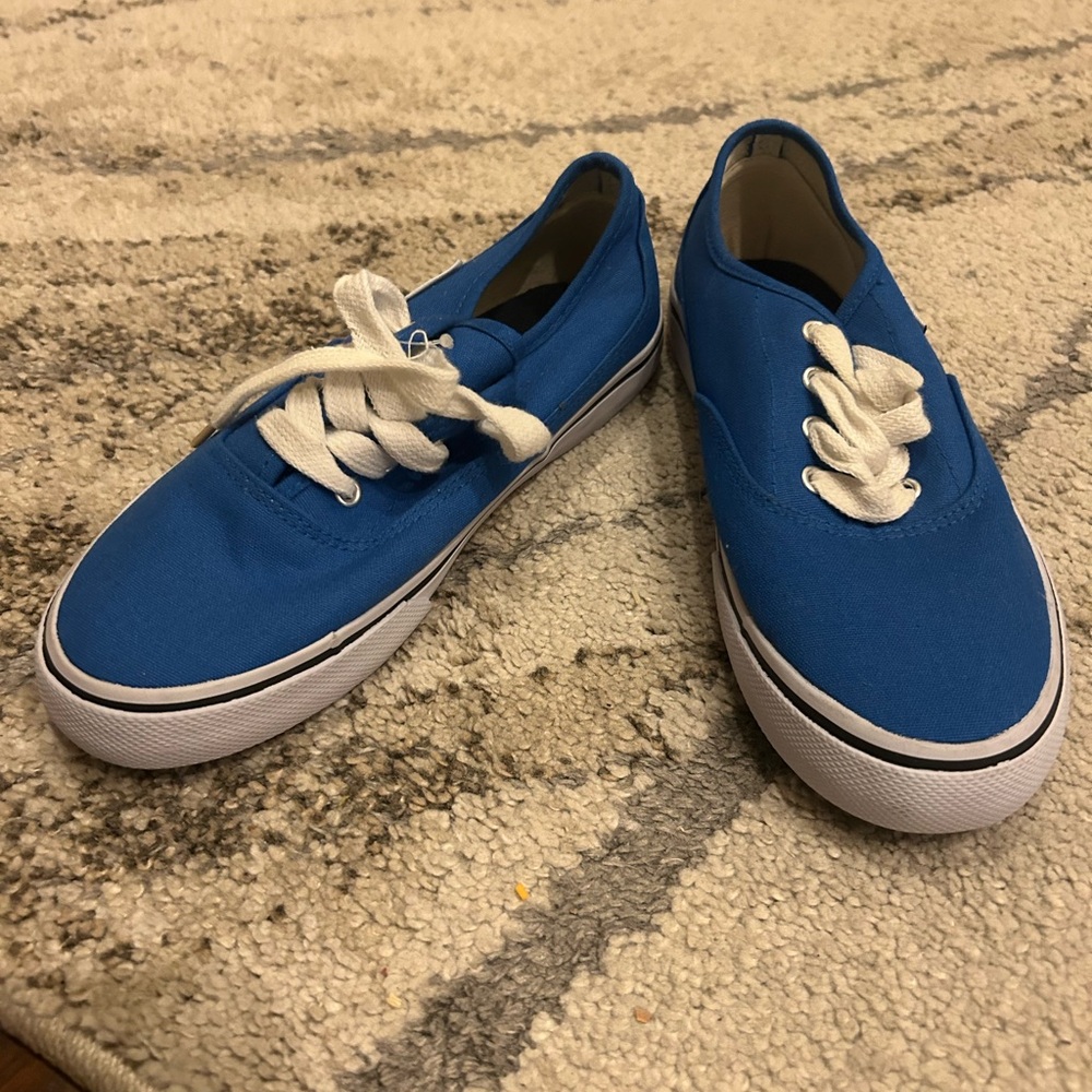 Kids Blue Canvas Lace-Up Sneakers